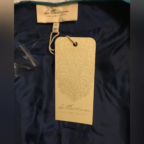 NWT - La Bellum by Hillary Scott - Women’s Embroidered Jacket, Blue, 2X - Picture 4 of 5